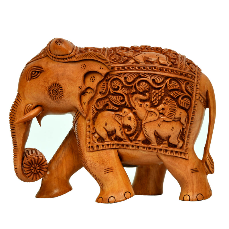 Wooden Carving Elephant ragaarts.myshopify.com