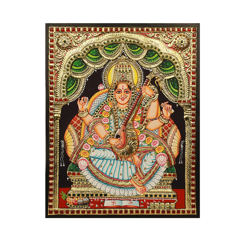 Tanjore Painting Saraswati
