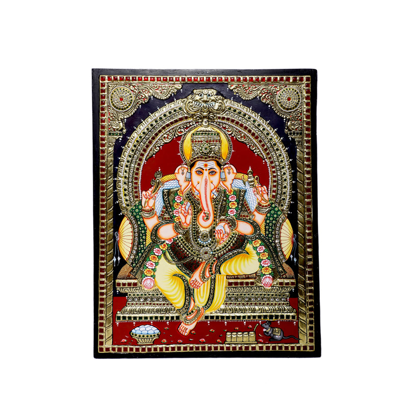 Tanjore Painting Ganesha with Gold Foil