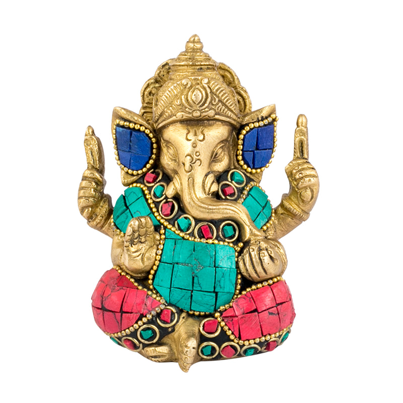 Sitting Ganesha With Stone Finish
