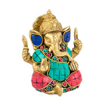 Sitting Ganesha With Stone Finish