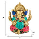 Sitting Ganesha With Stone Finish