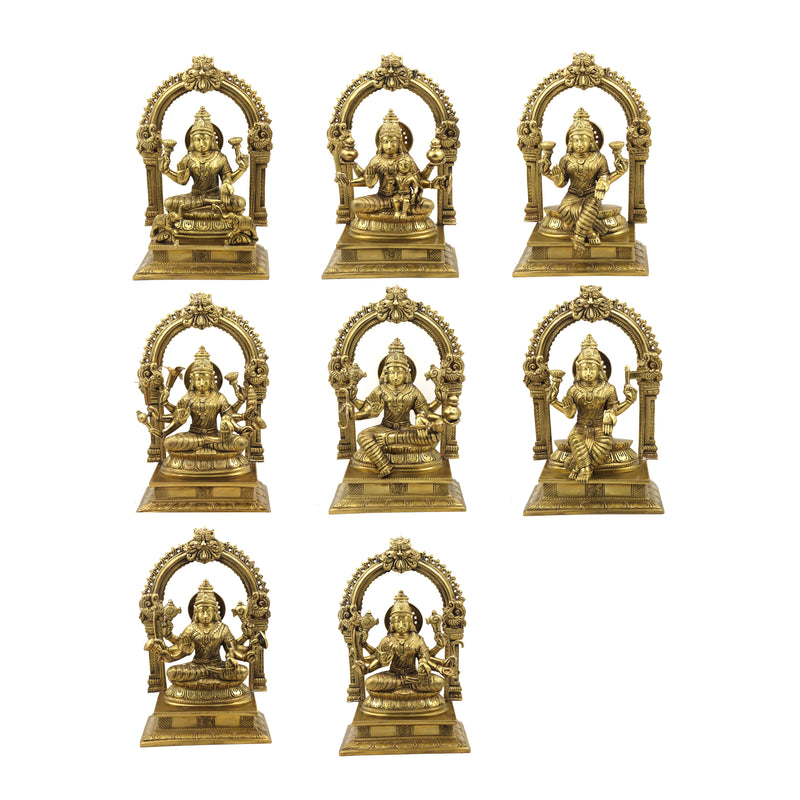 Bronze Sitting Ashta Lakshmi With Arch