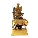 Standing Cow Krishna brass statue