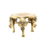 Brass Elephant Chowki With Bell