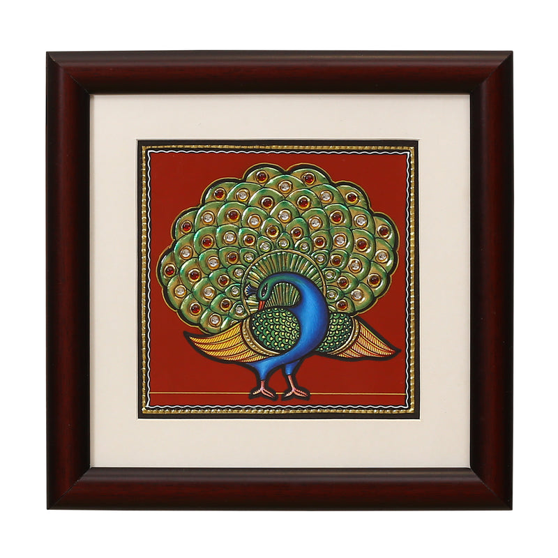 Tp 8x8 S/M Peacock painting ragaarts.myshopify.com
