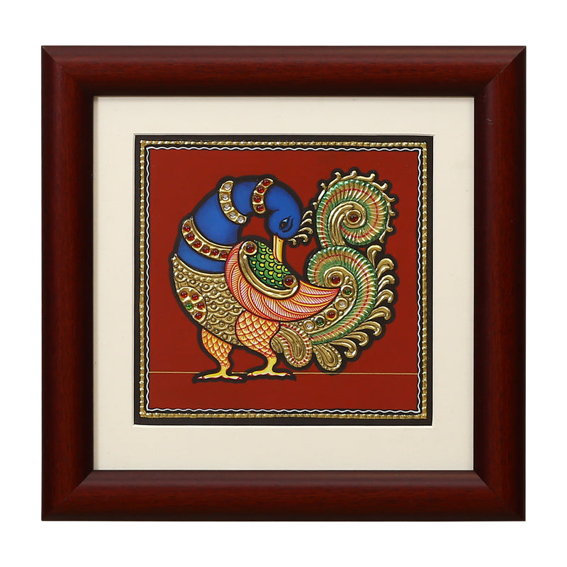 Tp 8x8 S/M Peacock painting 5355-1 ragaarts.myshopify.com