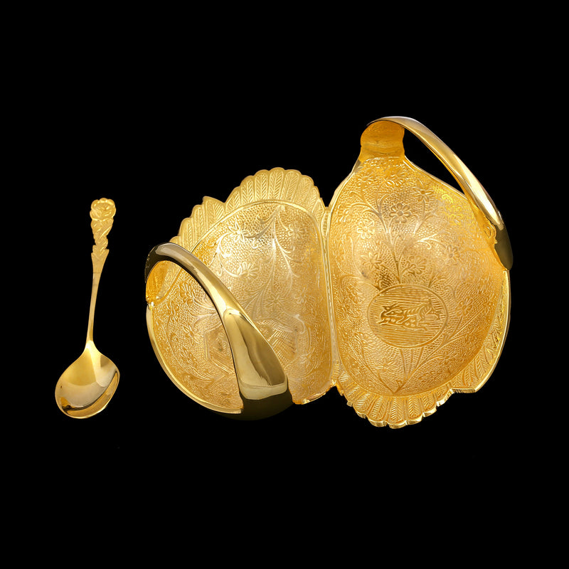 Brass Duck with spoon w/b ragaarts.myshopify.com