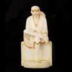 Marble Sitting Sai Baba With Painted