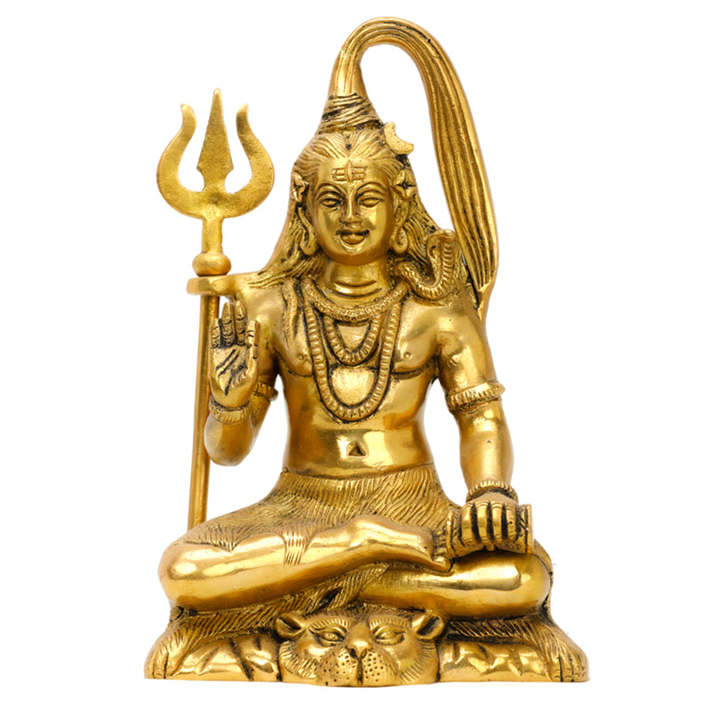 Brass - Lord Shiva Idol | Antique Brass Shiva Idol | Buy God Shiva Sitting Statue