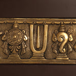 Brass Wall Hanging Shankhu Nama Chakora With Frame