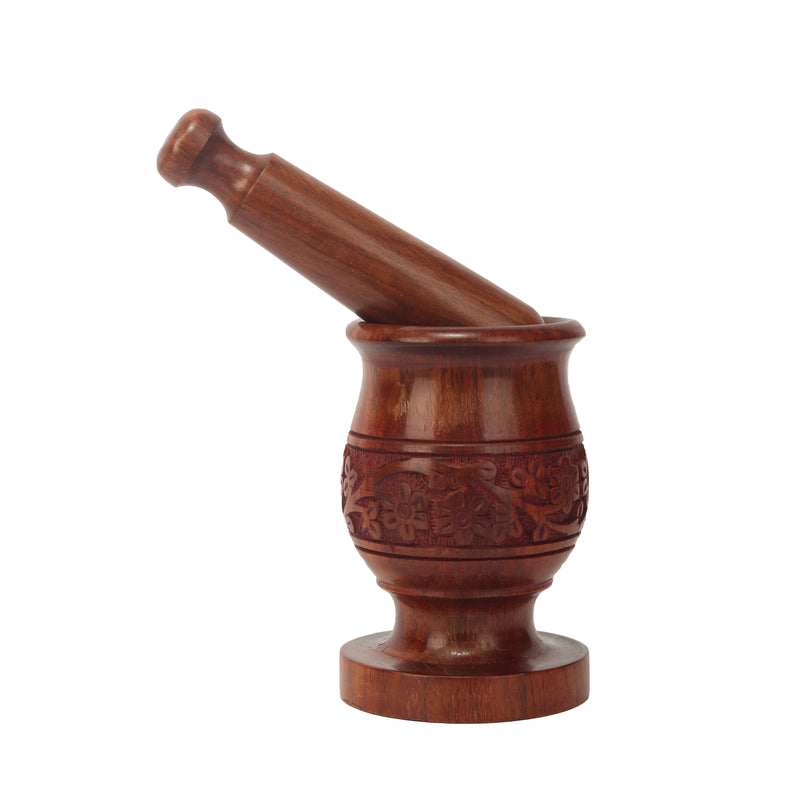 Wooden Mortar & Spicy Mixture