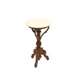 Wooden Side Table With Marble Top