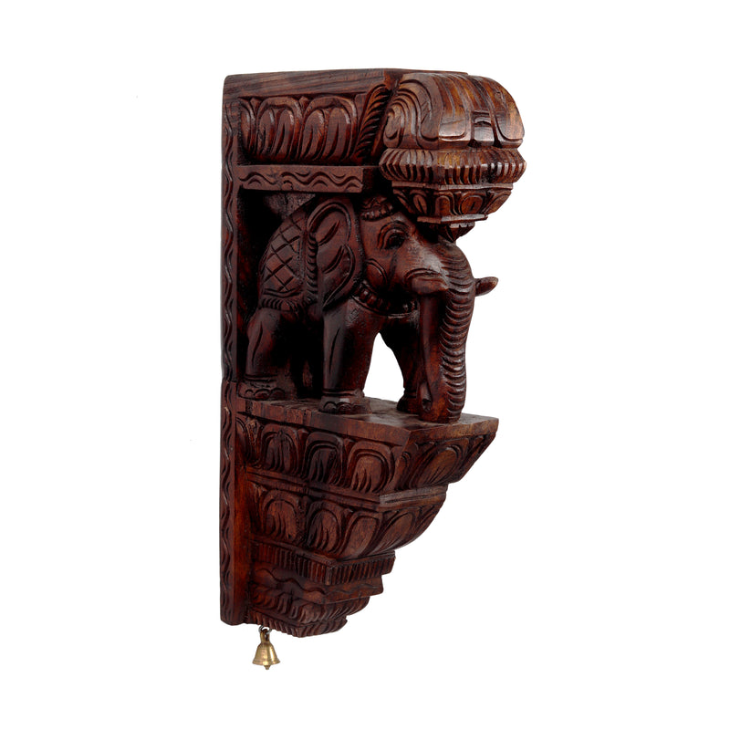 Waghai Wood Wall Hanging Elephant With Bell