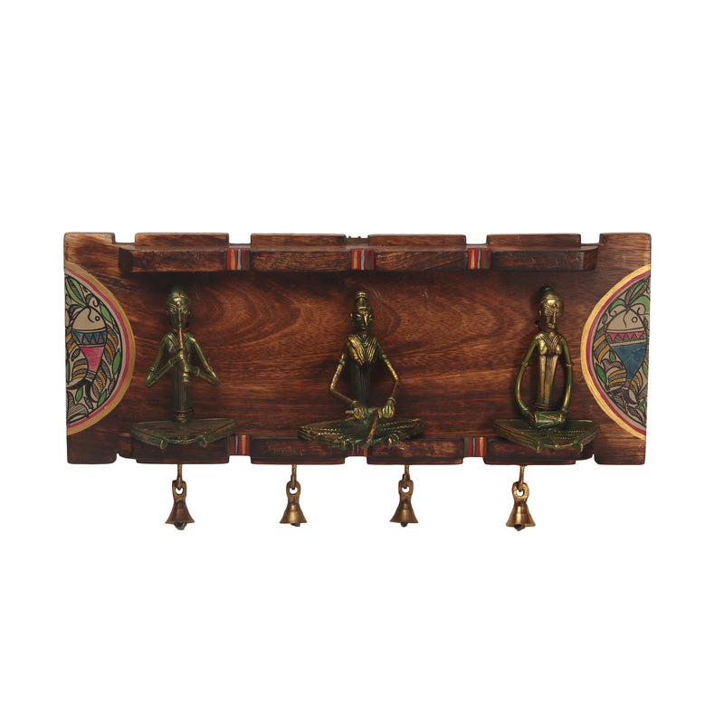 Wooden Dhokra Key Holder