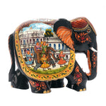 Wooden Elephant With Painted