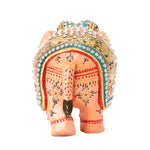 Wooden Elephant With Stone Work