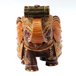 Wooden Elephant With Stone Work