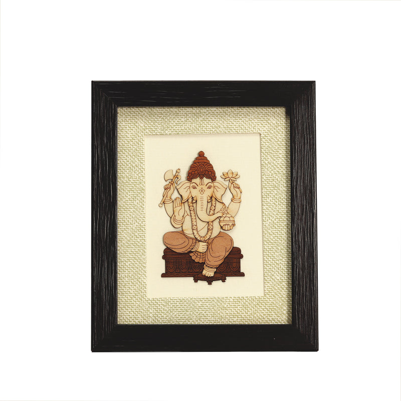 Wooden Photo Frame Ganesha