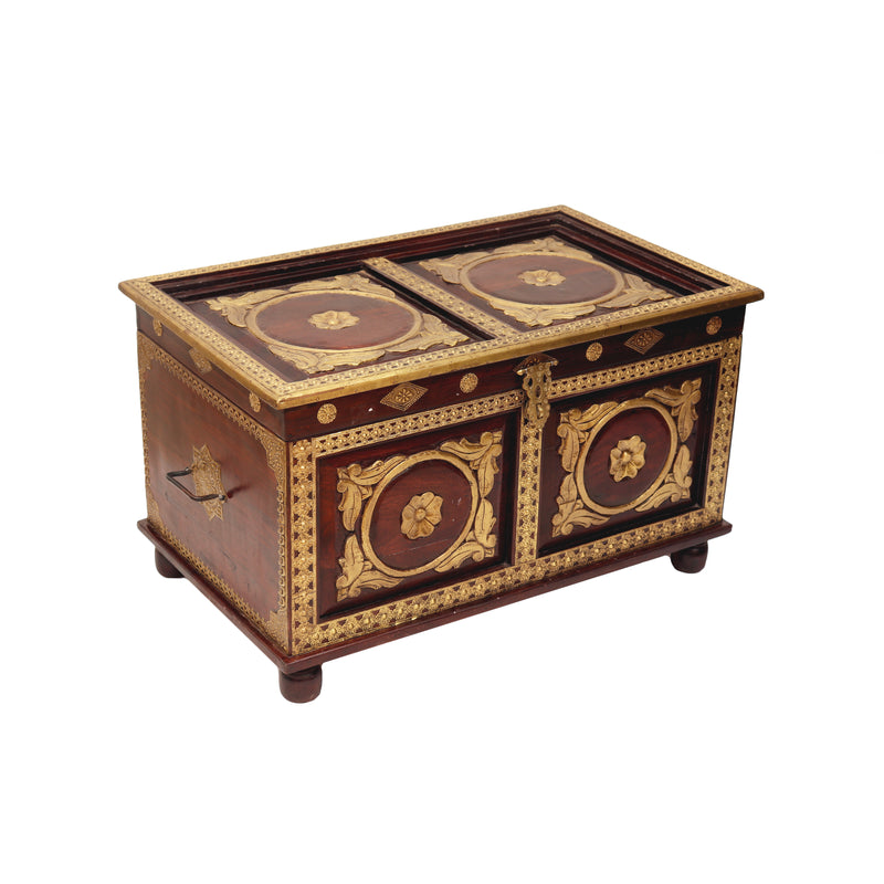 Sheesham Wooden Box With Brass Work