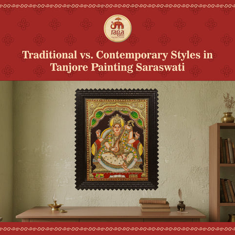 Traditional vs. Contemporary Styles in Tanjore Painting Saraswati
