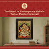 Traditional vs. Contemporary Styles in Tanjore Painting Saraswati