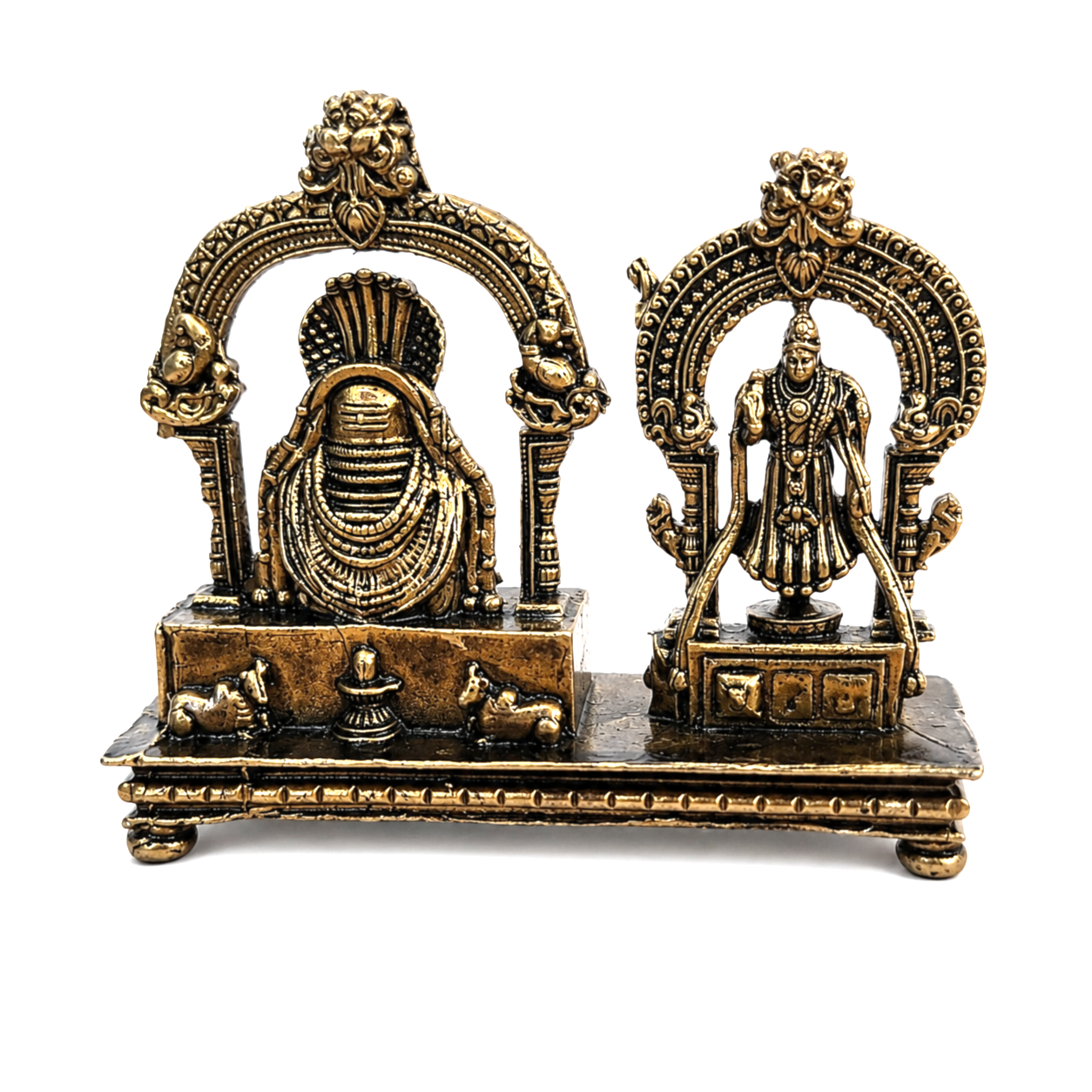 Traditional Brass Arunachaleswarar and Unnamulai Amman Pooja Idol