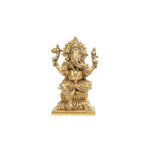 Brass Ganesh Sitting On Base