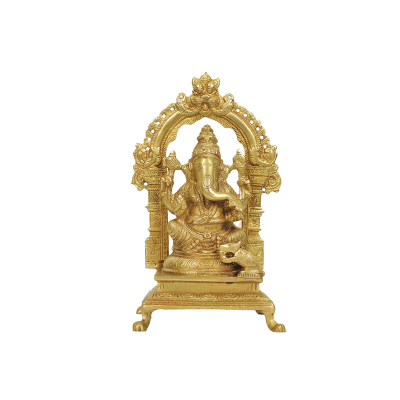 Brass 7.5in  Ganesh prabhavali