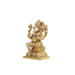 Brass Ganesh Sitting On Base