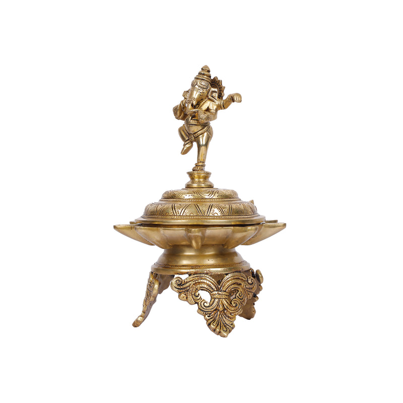 Brass Dancing Ganesha lamp