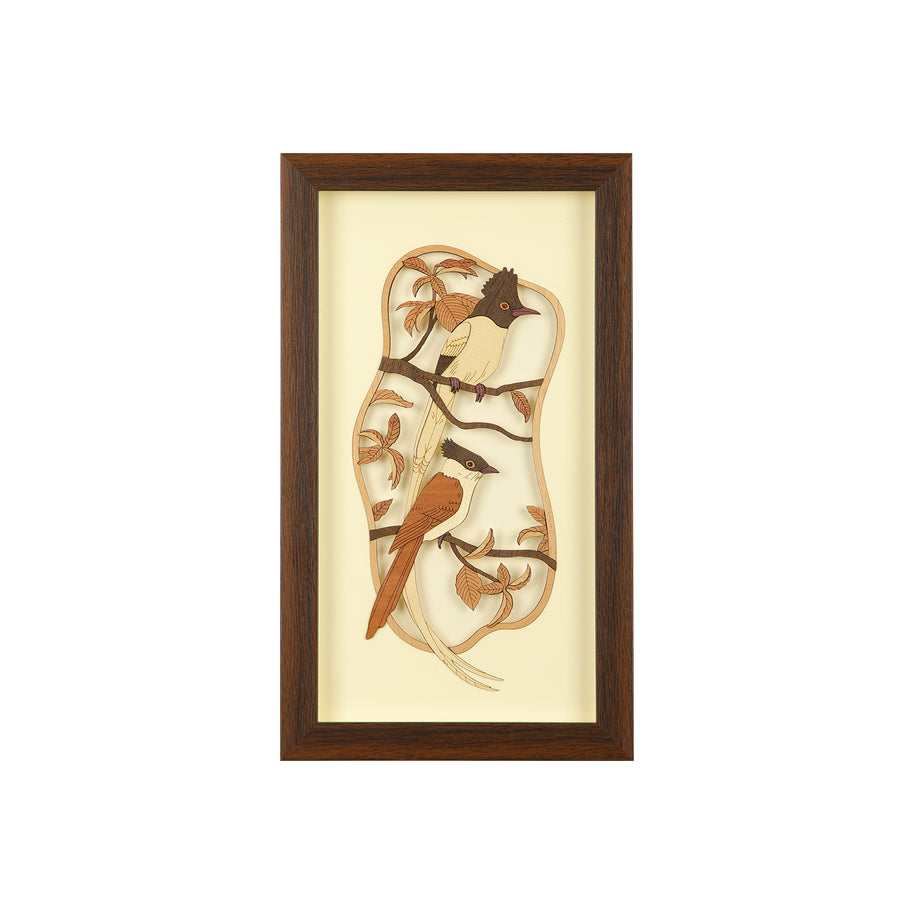 Paradise bird Wooden Carving Frame