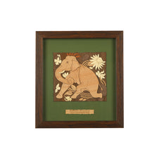 Ajanta Elephant Wooden Carving Frame