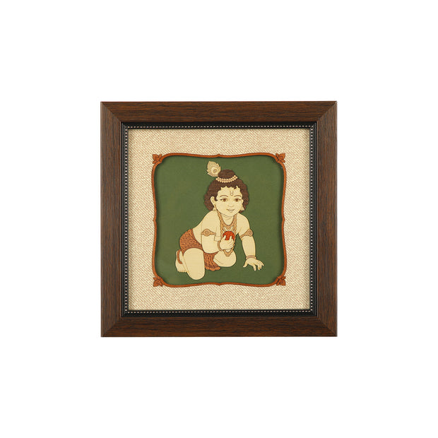 Bala  Krishna Wooden Carving Frame
