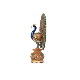 wood 12in  Peacock Moti Work