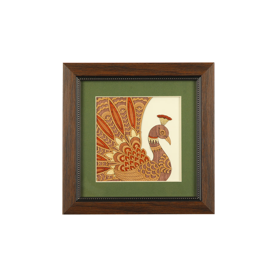 Peacock Deco Wooden Carving Frame