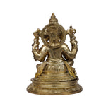 Bronze  Ganesha sitting on peeta