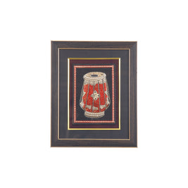 Mridangam Tanjore Style Embossed Framed Wall Art