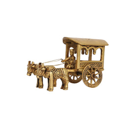 Handcrafted Brass Bullock Cart Statue