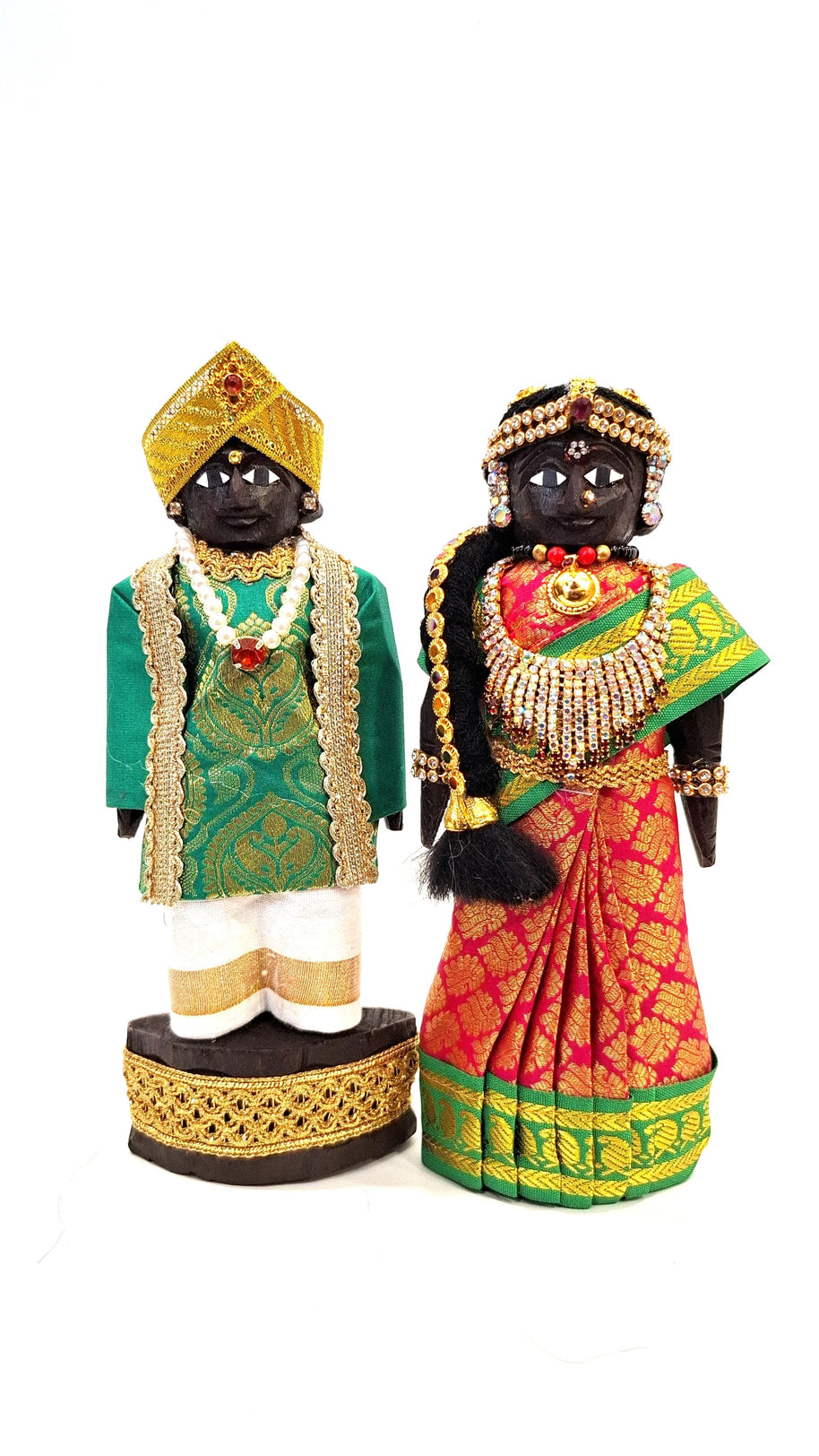 Handcrafted Wooden Traditional Dolls – Red & Green – 7