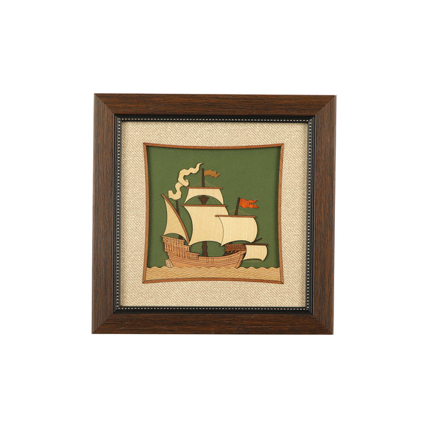 Ship Wooden Carving Frame
