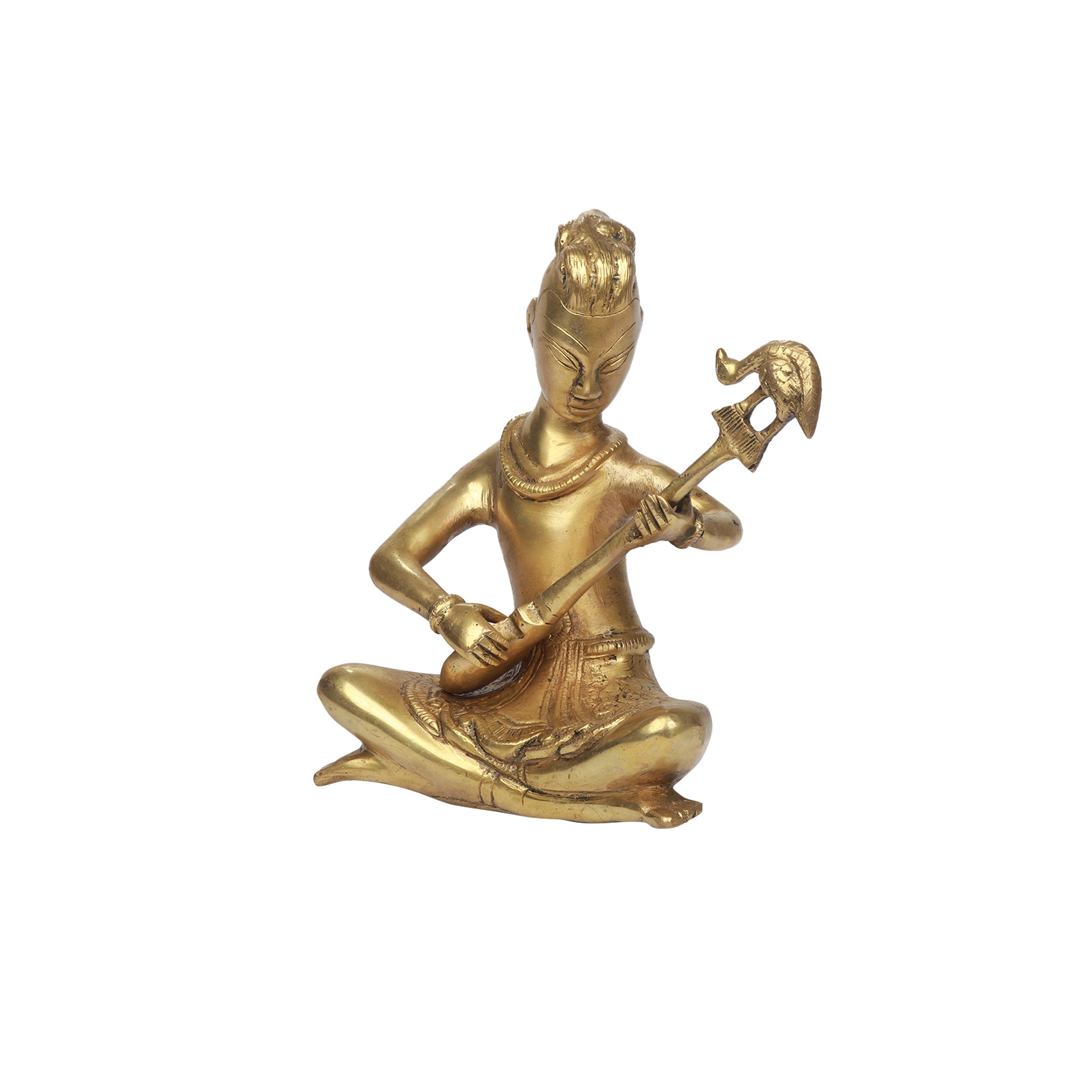 Brass Man with musical instruments