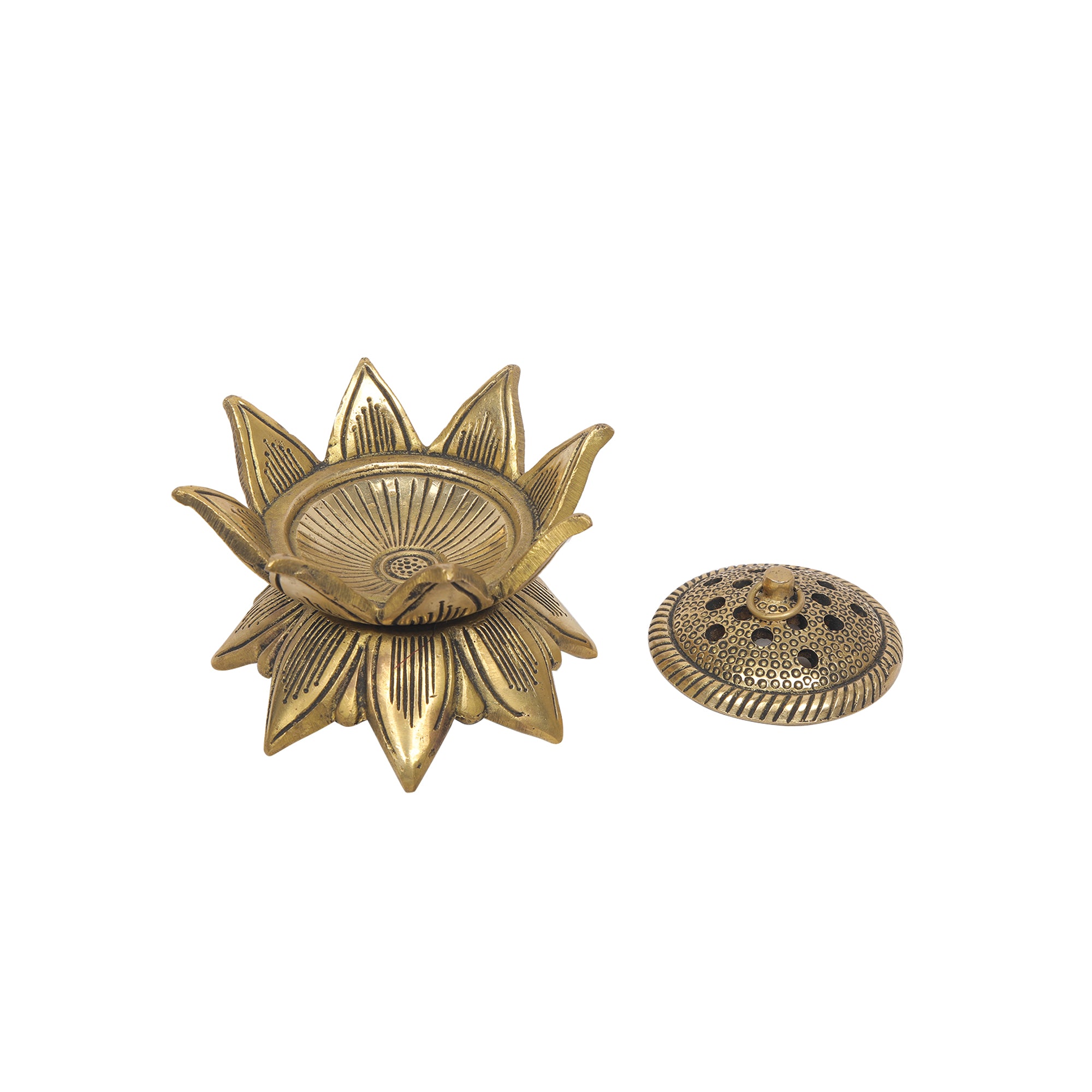 Brass Lotus Dhoop Dhani