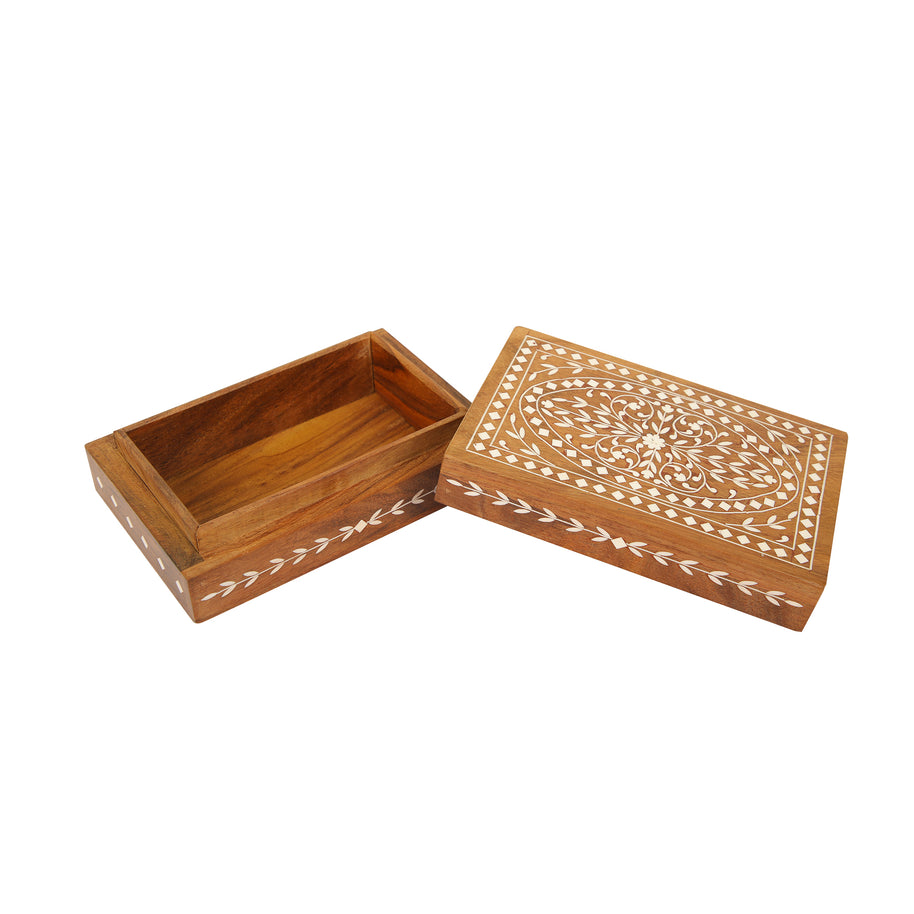 INLAY WORK ON WOODEN BOX