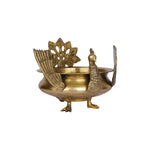 Brass Peacock Urli