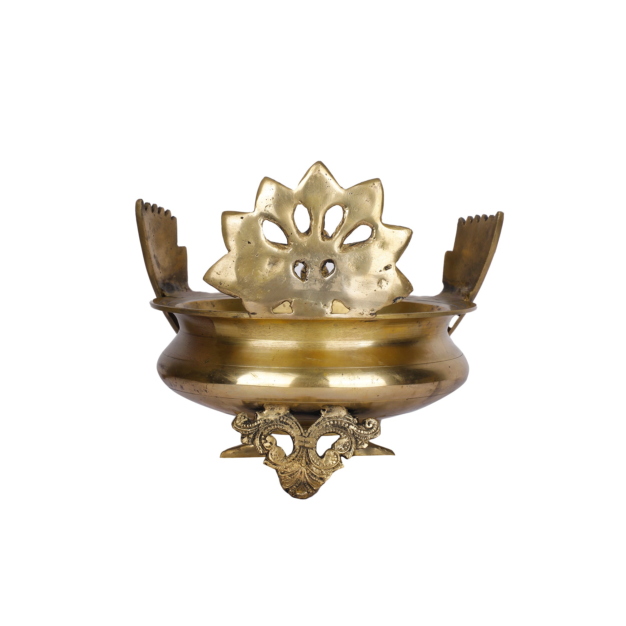 Brass Peacock Urli
