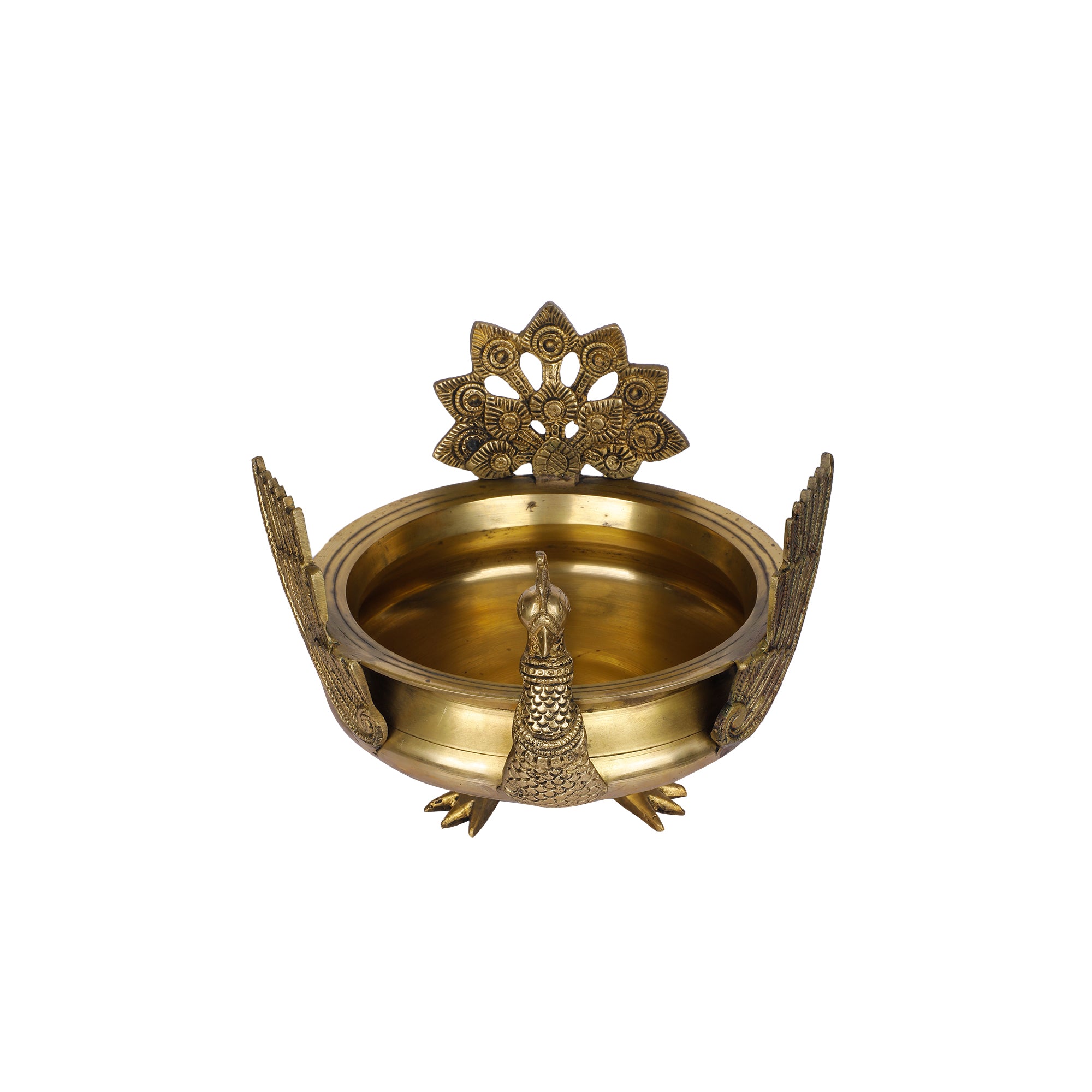 Brass Peacock Urli