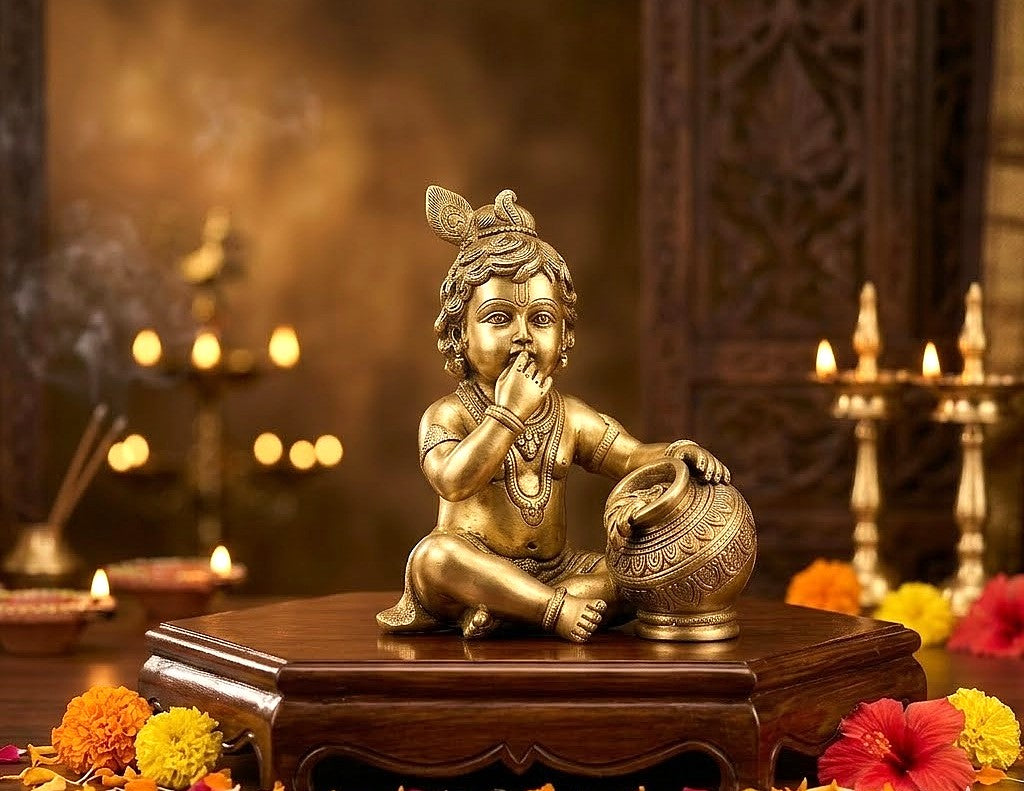 Brass Laddu Gopal Idol