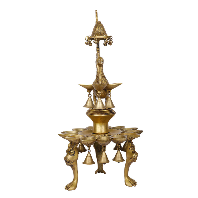 Brass  Bird Lamp with Stand
