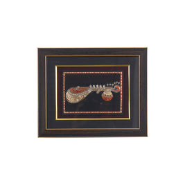 Veena Tanjore Style Framed Painting for Wall Decor